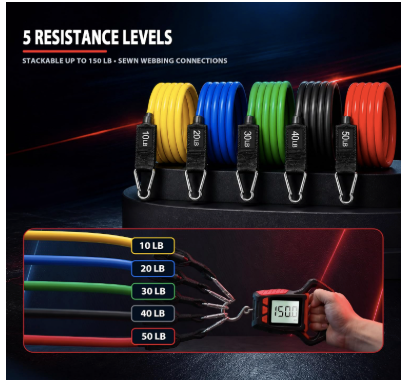 Resistance Bands Set – Compact Full-Body Home Workout Kit